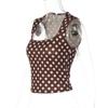 Women Polka Dot Print Sleeveless U Neck Cropped Fitted Casual Tank Top