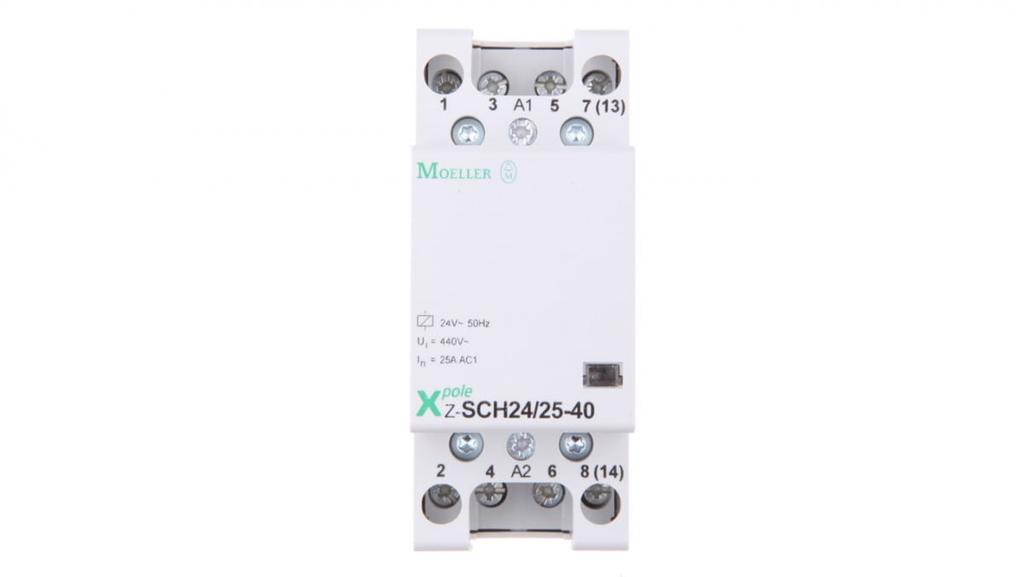 Contattore modulare 25A 4 Contatti Normalmente Aperti (NA) 0 Contatti Normalmente Chiusi (NC) 24V AC Z-SCH24/25-40 248851