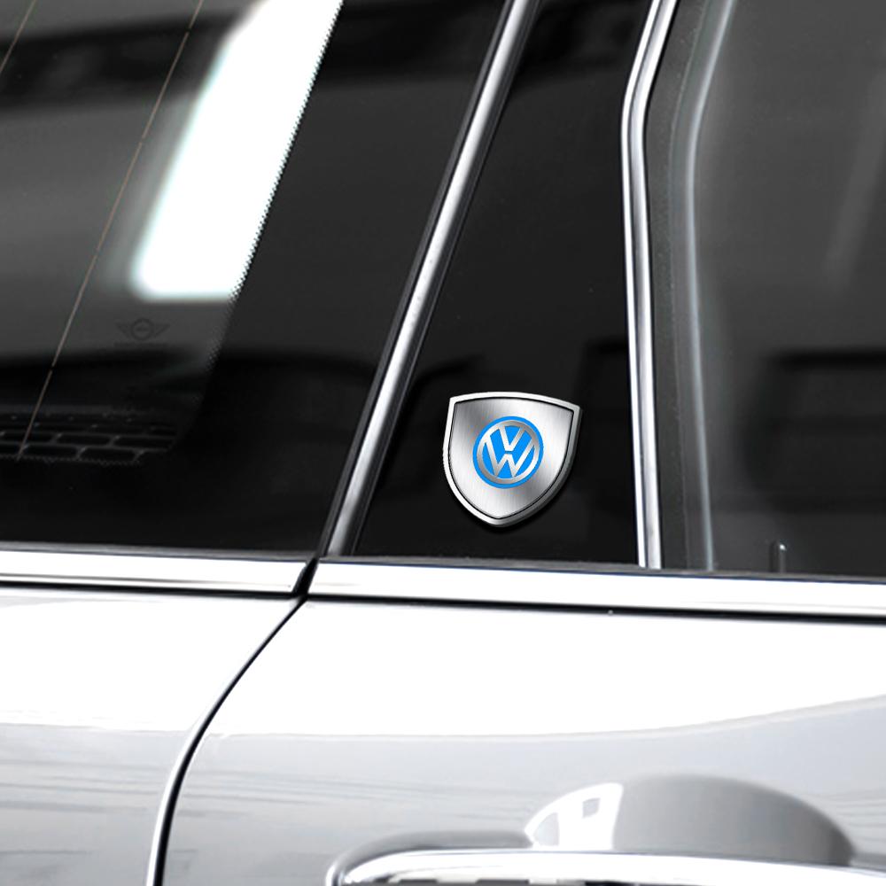 Car Styling 3D Metal Badge Body Trunk Emblem Sticker Valve Cap For VW Rline Golf 6 GTI B6 Touran MK4 Jetta Bora Passat Polo GTD Mn6
