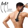 Rasoio per la schiena da uomo 2 in 1 con manico lungo in silicone, scrubber per la schiena, tagliacapelli, ergonomico, manuale, per la rimozione dei peli bagnati e asciutti.