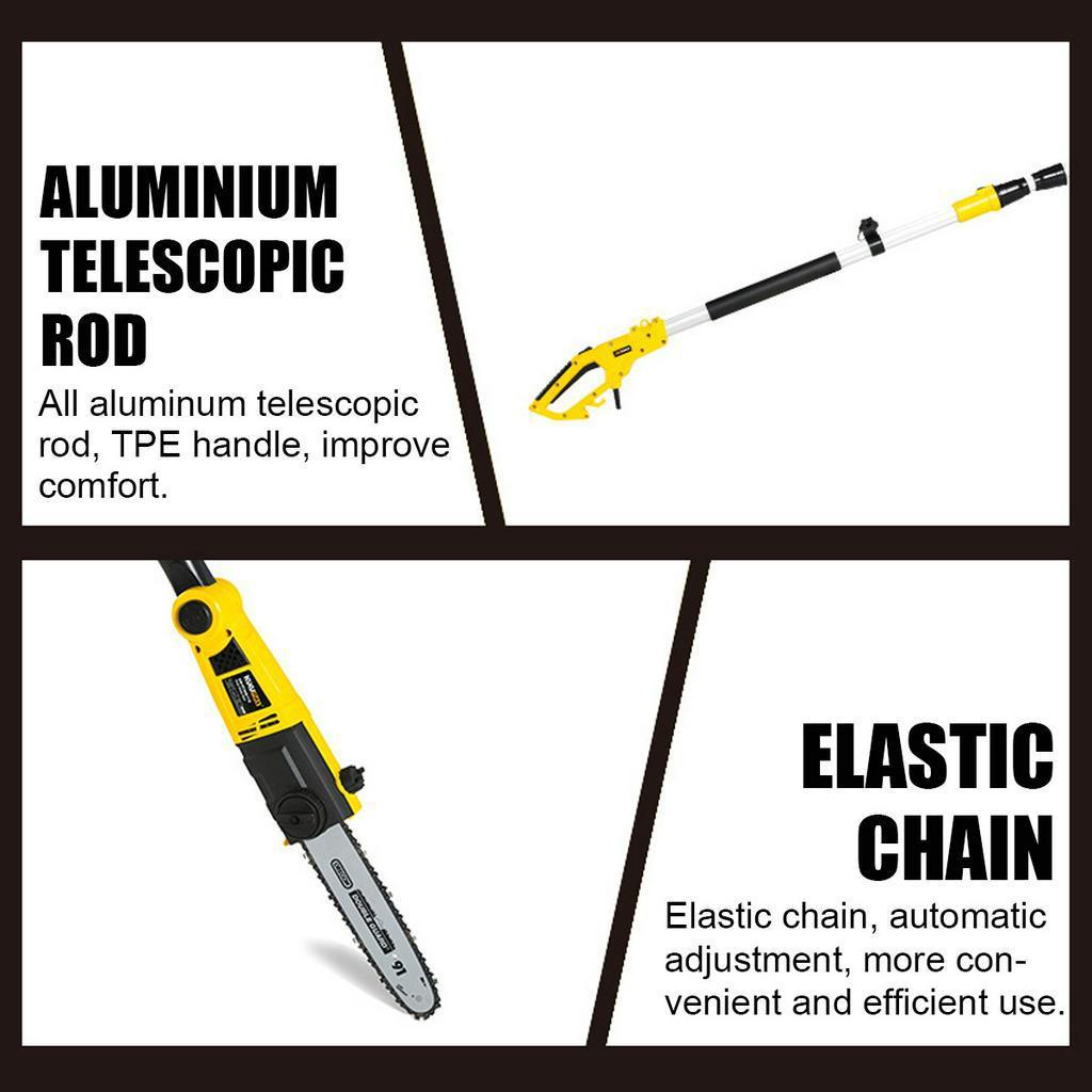 8 Inch 2.25M Cordless Tree Trimmer Pole Saw Telescoping Electric Chainsaw Pruner Home Garden Pruning Tools With Battery