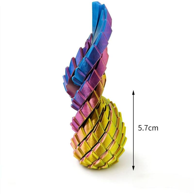 Uovo di Drago Giocattolo Decompressione Stampa 3D - Sfera Fidget Rotante Liscia Sollievo Ansia ADHD Giocattolo per Dita Eco-Sicuro per Bambini Adulti