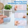 12 Pcs Self Watering Plant Pot Transparent Double Layer Plastic with Drainage Holes Cotton Rope Watering Small Nursery Pot