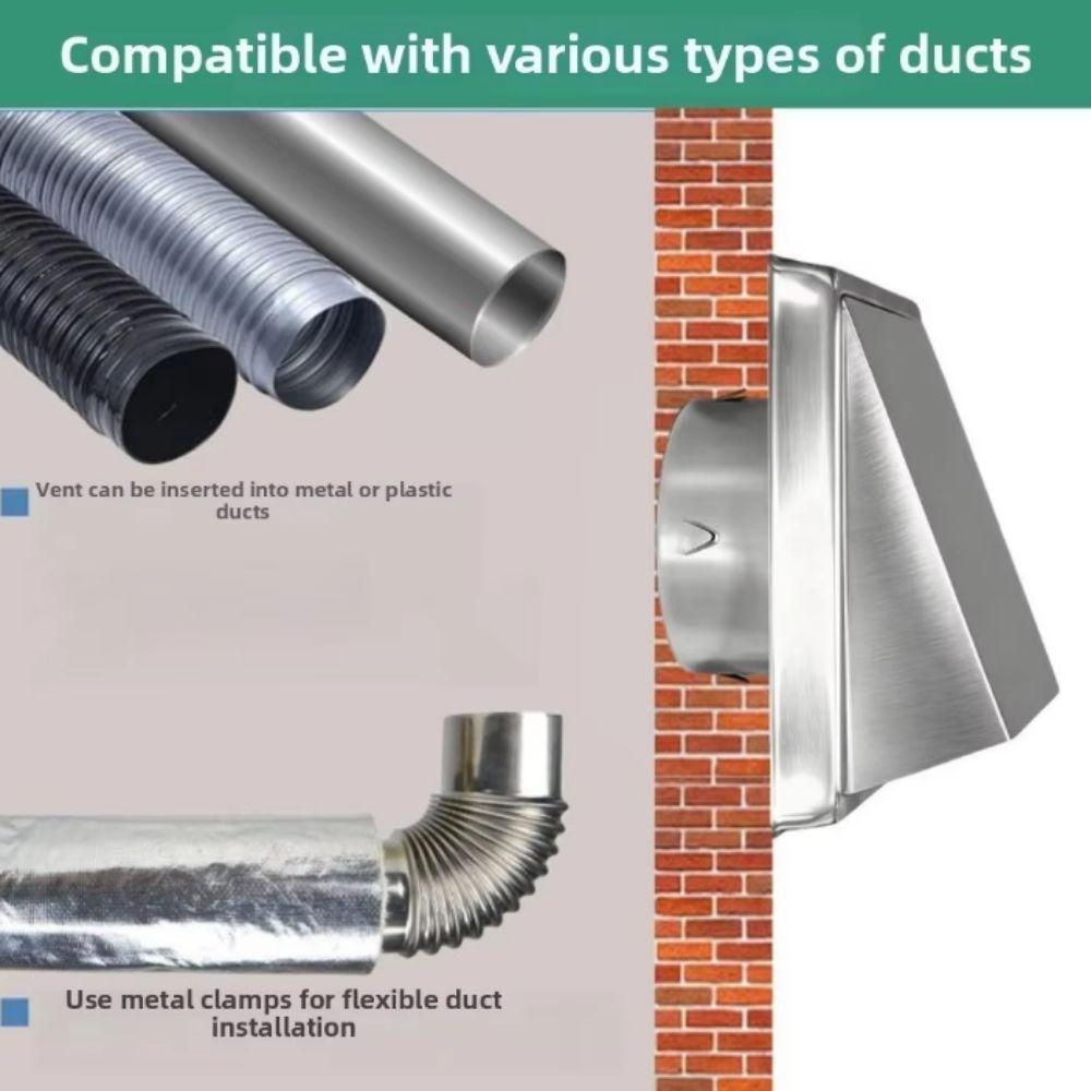 Durable Dryer Vent Cover Non-Return Flap Extractor Wall Vent Ventilation Outlet Ventilation System