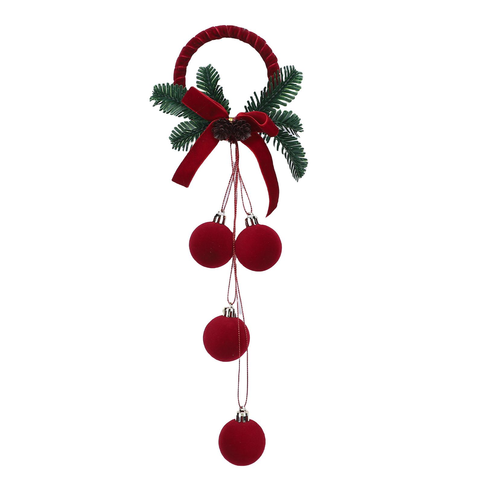 

Xmas Ornament with Ball Pendant Flocked Hanging Xmas Tree Ornament Decoration for DIY Window Tree Wreath Indoor and Type 2