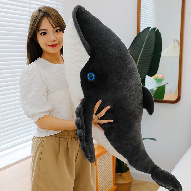 

Плюшевая игрушка Кит, Дельфин и Акула - Милая мягкая кукла аквариумного животного для девочек 65cm 0.42kg чёрный