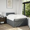 Box Spring Bed with Mattress Dark Grey 120 X 190 Cm Fabric