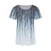 Women's Summer Fashion Casual Pleated Round Neck Print Short Sleeve T-Shirt Top