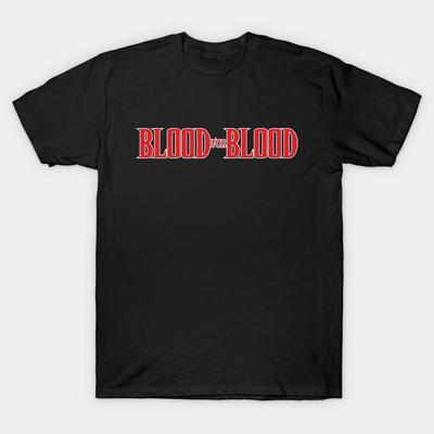 Asian Size Men Print T-shirt The Blood For Blood No-Cut Heat Transfer Print Cotton Tshirt