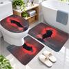 Samurai Toilet Mat 3-Piece SetU-Shaped Anti-Slip Bathroom Floor Mats with Bathtub Mat Soft Absorbent Non-Slip Toilet Rug