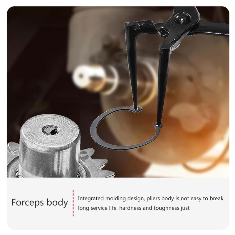 Heavy-duty Cylinder Snap Ring Pliers Internal Ring Remover Retaining Circlip Pliers 90 Degrees Bending Pliers Long Nose