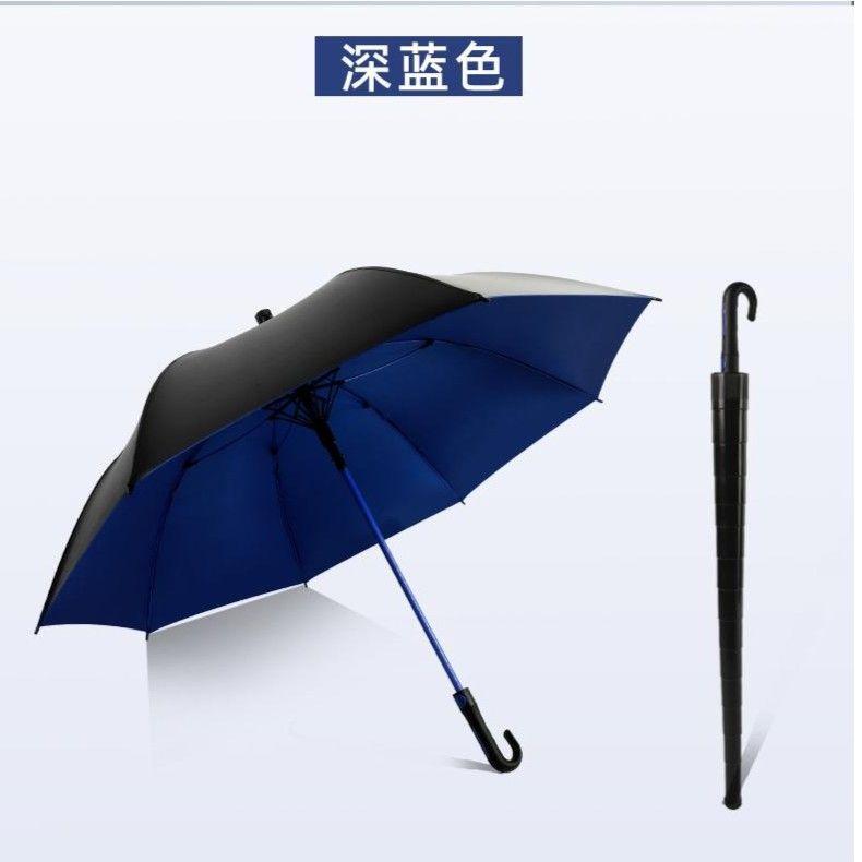17-Inch curved handle waterproof cover golf umbrella oversized men's double long-handled umbrella sun protection and UV protection straight