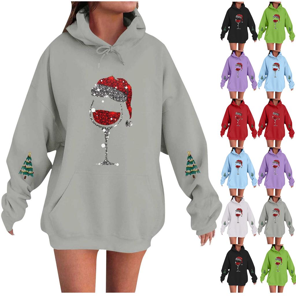 Women's Fashionable Casual Hooded Long Sleeved Printed Sweatshirt