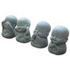 Tonra Baby Monk Figurines Soothing Japanese Birthday Tabletop Mini Three Wise Observation and Sayings (4 Figures) - Smiling, Decor, Style, Zen, Gift,
