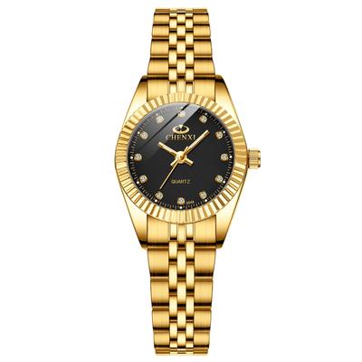 JEWELRYWE Paaruhr, ultradünn, Quarz, analog, leuchtende Zeiger, lässig, Edelstahl, für Damen, Liebhaber, Hochzeit, romantisches Geschenk, Schwarz