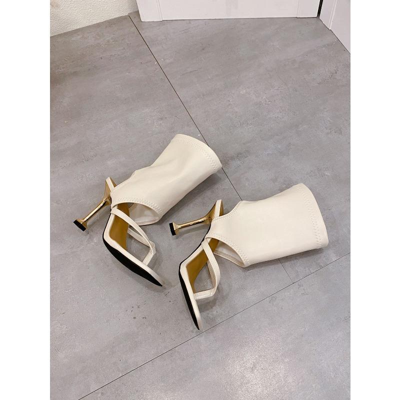 Summer Square Toe Heeled Sandals Feminine 2025 New Plus Size Clip-toe Stiletto Sandals