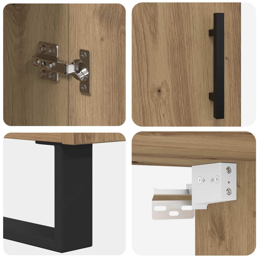 Highboard 2 pcs Artisan Oak Wood Based Material