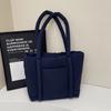 Korean Style Down Cotton Shoulder Bag Solid Color Puffy Crossbody Bag  Office Worker