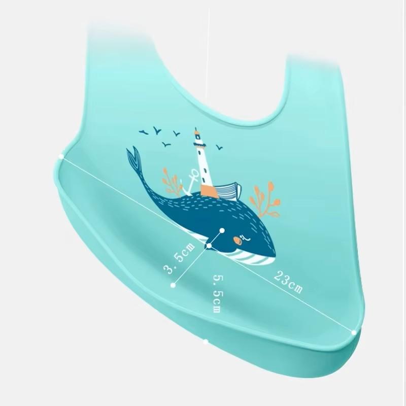Silicone Bib Baby Feeding Stuff Waterproof Baby Bibs Baby Stuff Cute Solid Printed Kids Bib Girl Boy Adjustable Soft