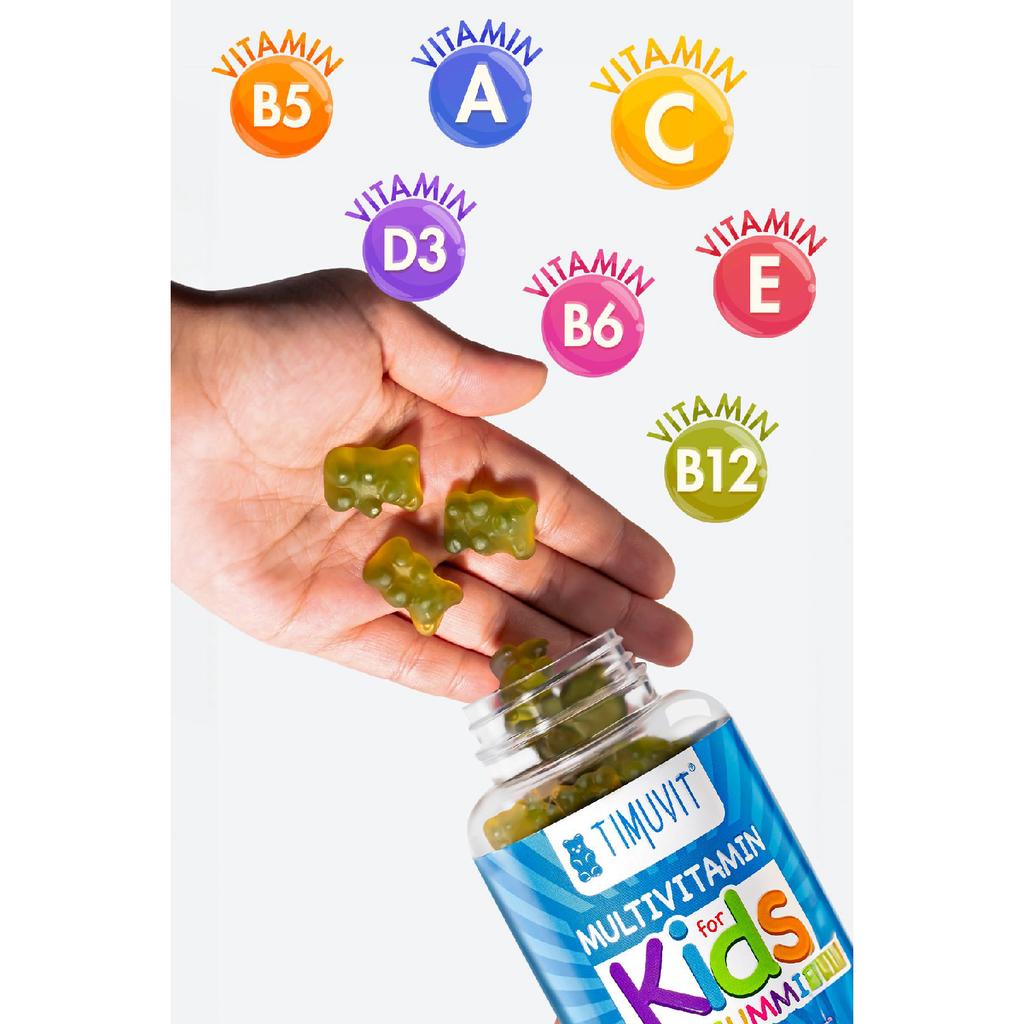 Multivitamin For Kids | Vitamin C, D3 And Zinc For Children 60 Delicious Chewable Gummy