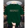 Men's Summer Cotton Fashionable Casual Loose RESPECT Camouflage Letter Printed Round Neck Short Sleeved T-shirt Top