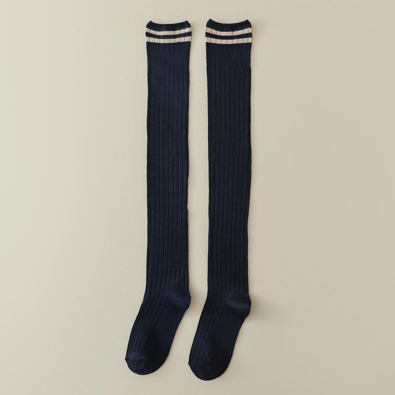 Japanese Style Women Stockings College Style School Girls Long Socks Stockings Cotton Knitting Solid Color Thigh High Stockings