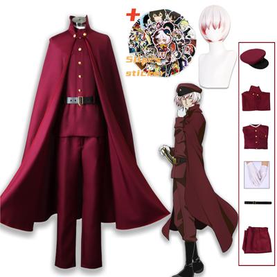 Anime Bungo Toulaví psi Sezóna 4 Tetchou Suehiro Cosplay Saigiku Jono Cosplay Kostým Červená Uniforma Plášť Hodí se k Halloweenskému oblečení