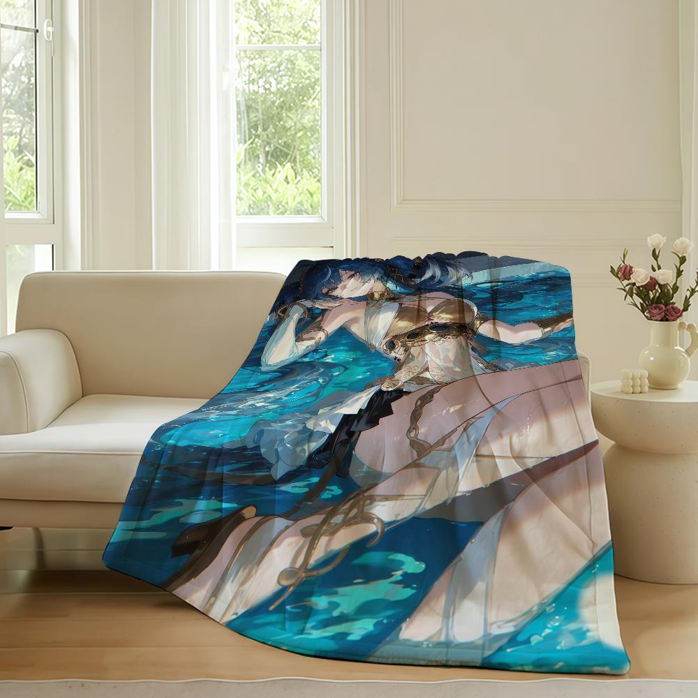 Game Iuno Wuthering Waves Blanket For Sofa Office Bed Plane Travel Sleep Read Relax Camping Soft And Warm