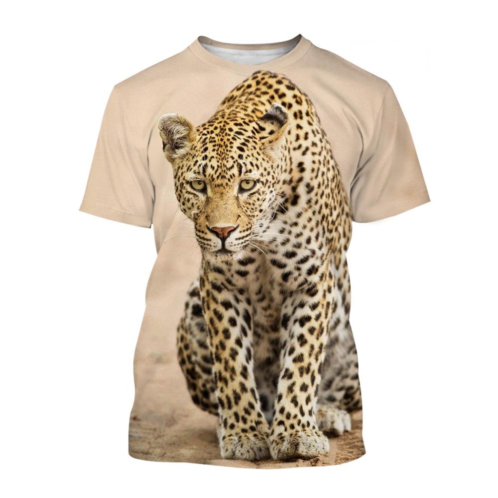 Tricouri Noi cu Imprimeu Leopard Pentru Bărbați și Femei Trend Hip Hop Punk Tricouri Streetwear Oversized Largi Casual cu Gât Rotund Mânecă Scurtă