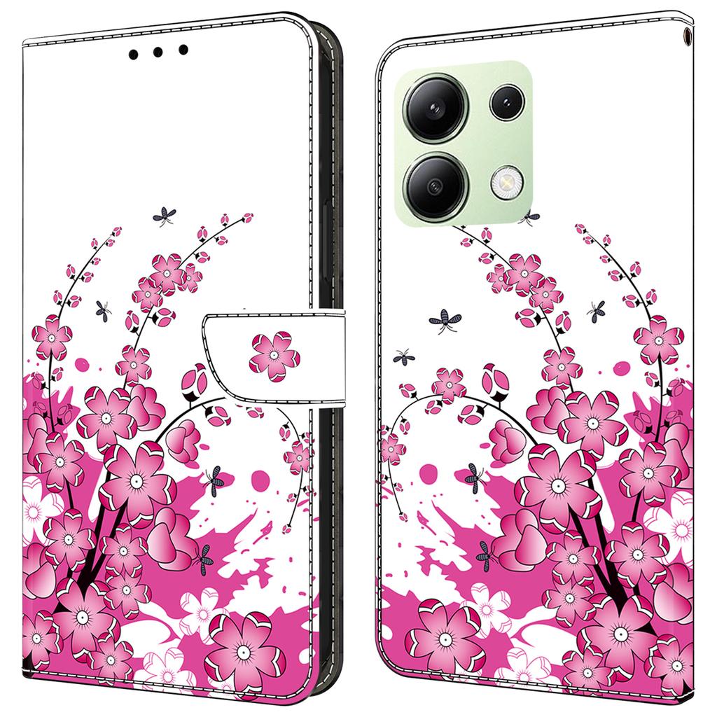 For Xiaomi Redmi Note 13 4G Leather Case Printed Pattern Wallet Stand Phone Cover