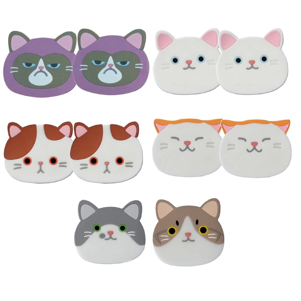 Felimoa Cat Coasters, Silicone, Non-Slip, for Tables and Parties, Set of 10
