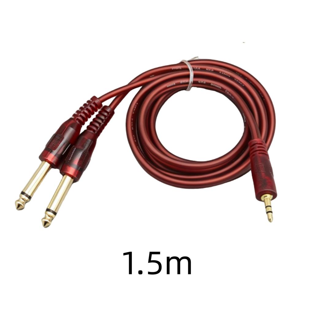 Studio Audio Cable Red 1.5/3/5m, Dual RCA Male To 6.35mm 1/4" TRS Gold-Plated Balanced for Amp Speaker