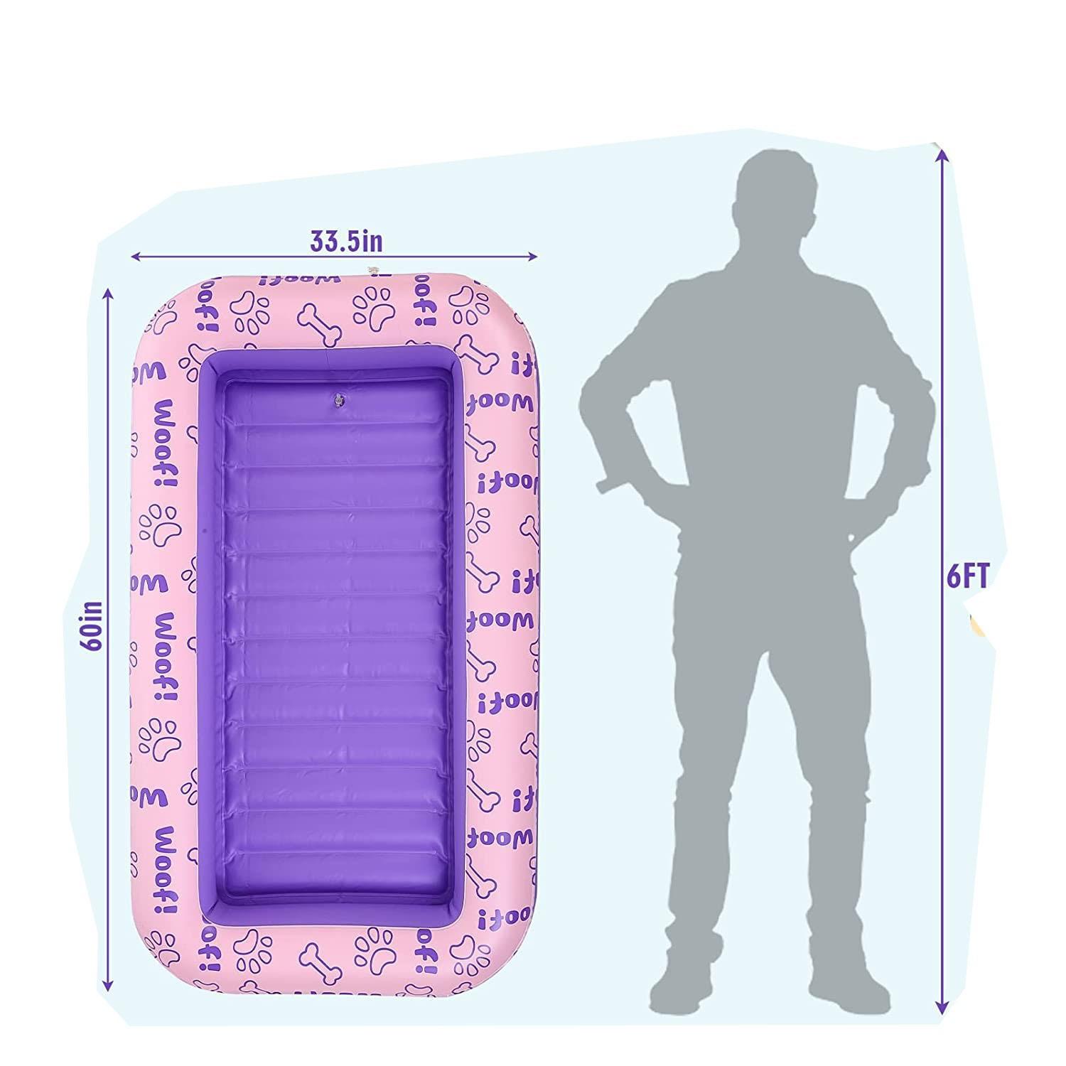 

ПВХ прямоугольный бассейн для домашних животных надувной плавающий матрас для собак для релаксации в воде фиолетовый