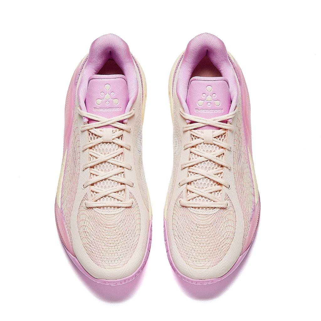 Anta 3 Points Pluie 3 Fleur de Cerisier Amorti Rebond Résistant à l'Abrasion Antidérapant Basse Tige Chaussures de Basketball Homme 912611606-2