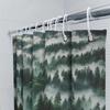 Nature Lovers Paradise Forest Shower Curtain Misty Mountains Dense Greenery Bath Decor Serenity Spa Style Complimentary Hook