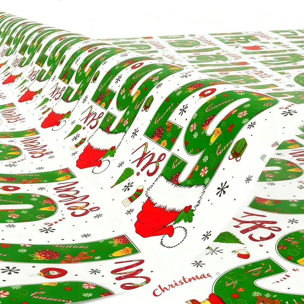 Santa Claus Wrapping Paper Premium Decorative Packing Paper Christmas Paper Flat Fold For Holidays Christmas Birthdays