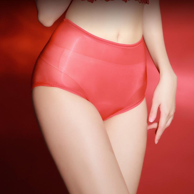 Ultracienkie Seksowne Jedwabiste Przezroczyste Majtki Trójkątne Plus Size z Połyskiem.