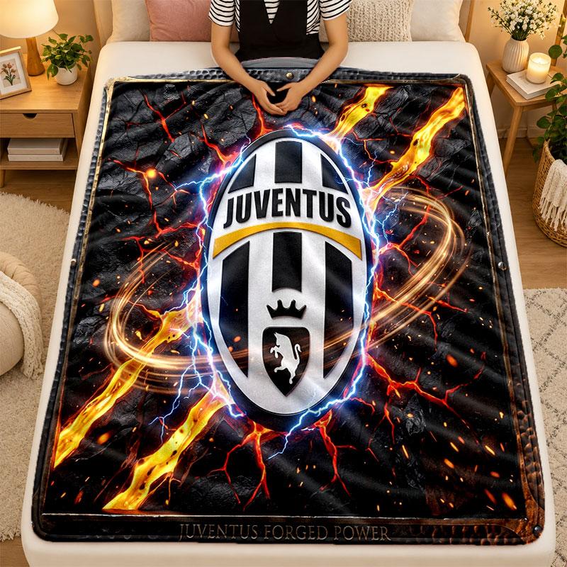 Flannel BlanketJuventus FC Warm Soft Throw Blanket for Indoor Sofa Bed Living Room Use