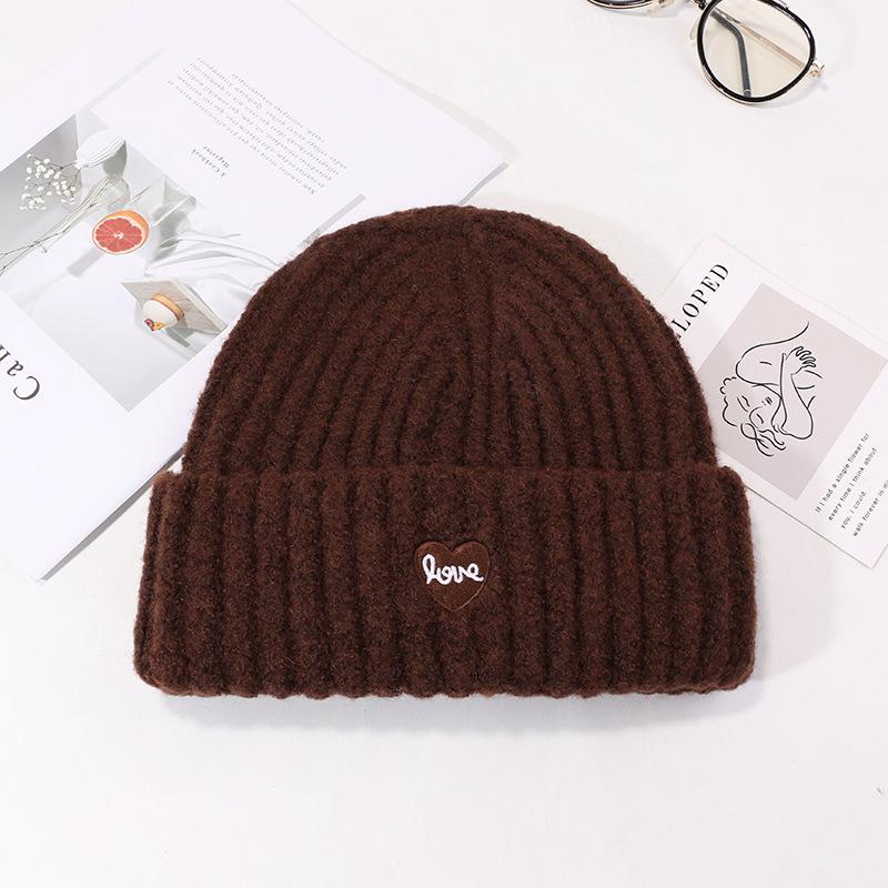 Embroidered Hat for Women In Autumn and Winter Casual Versatile Knitted Hat Ear Protection and Warmth Thickened Wool Hat Trendy and Cold Hat