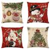 Popular Christmas Pillowcases for Holidays Santa Claus Linen Home Decoration Pillowcases