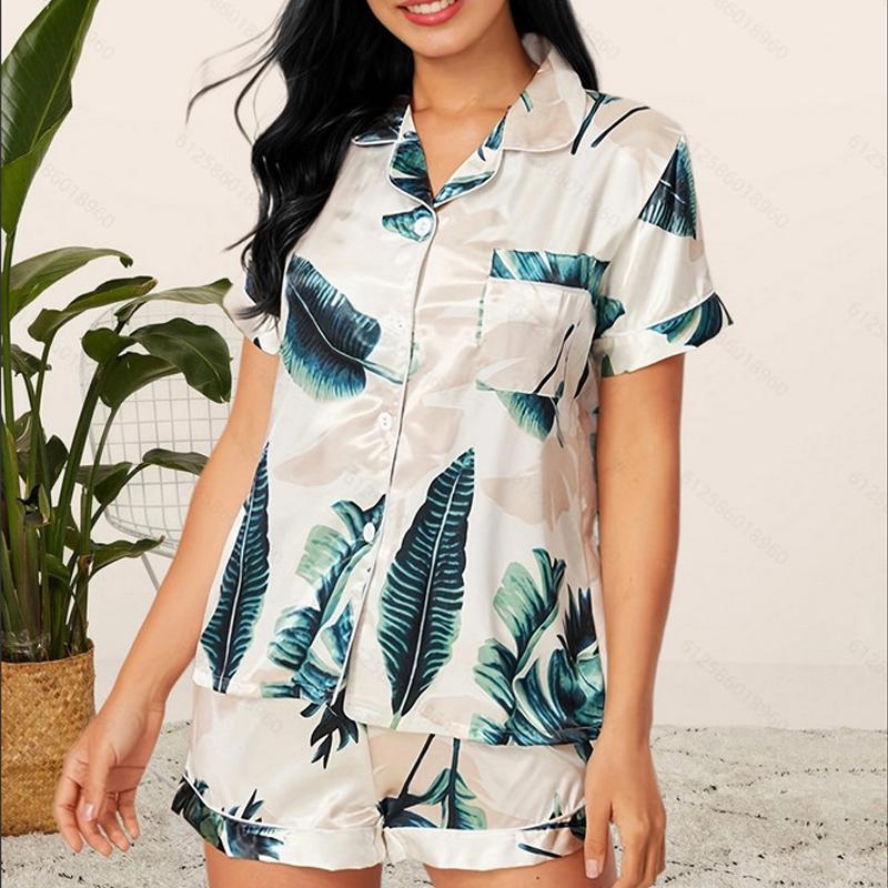 Homewear Pajamas Women's Sets of Short-sleeved Shorts Thin Section Summer