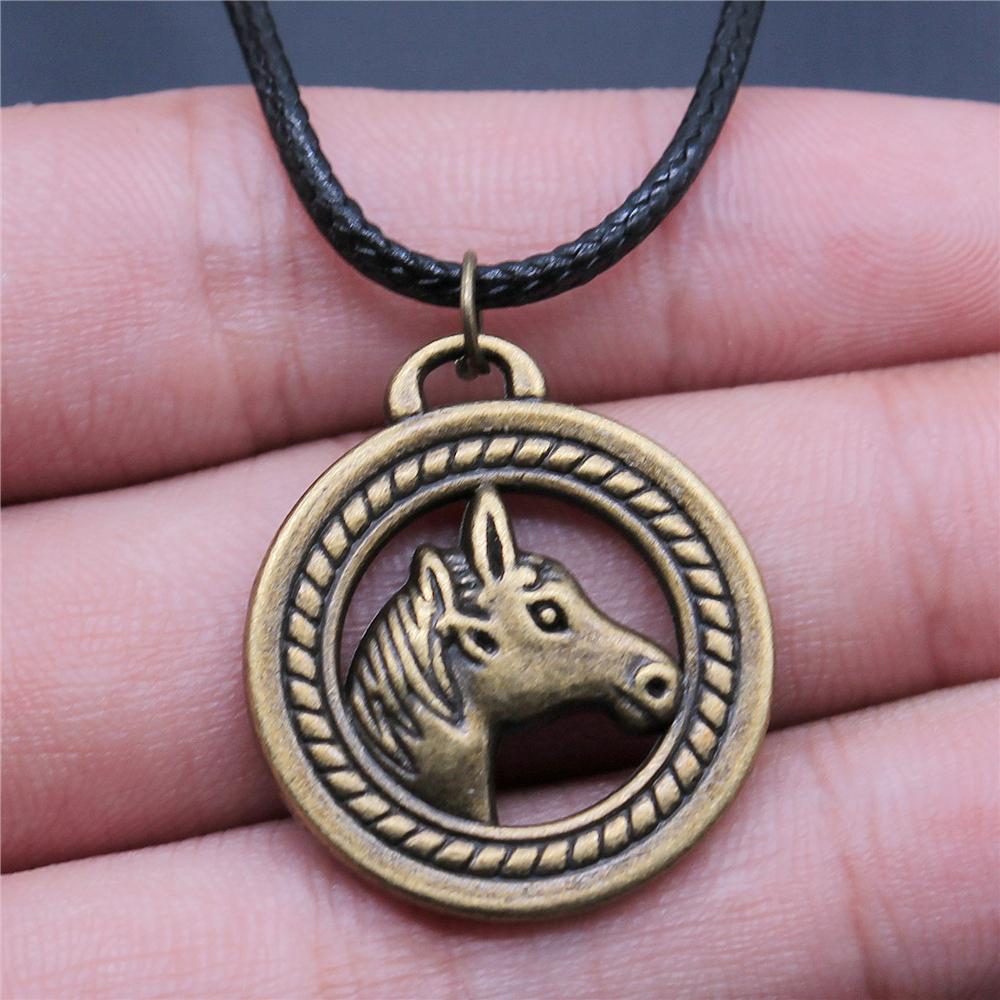 Animal Black Leather Necklace Elephant Wolf Dragon Horse Gecko Lizard Pendant Necklace For Women Men Boy Girls