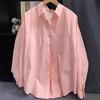 Women's Pure Cotton Loose Slimming Shirt Jacket for Spring, Summer, and Autumn Sun Protection