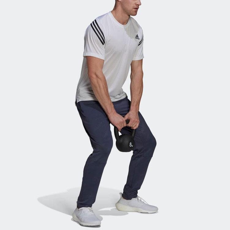adidas T Shirts Men's White Crew Neck Moderate Straight Fit HC2764