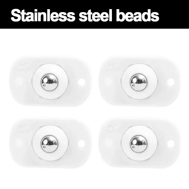 4/8 Stück Mini-Lenkrollen, selbstklebend, universelles Edelstahl-Lenkrad, 360°-Drehscheibe für Möbel, Schrank, Müll