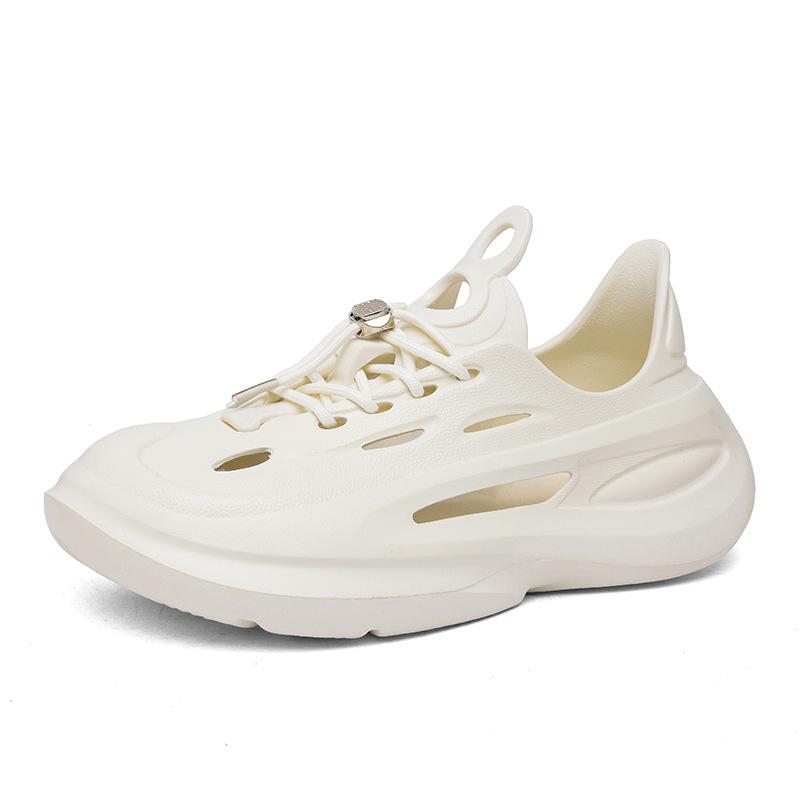 Men's Lace-up Coconut Hole Hole Thick-soled Non-slip EVA Cool Slippers Fashionable Breathable Wading Shoes Large Size Beach Shoes