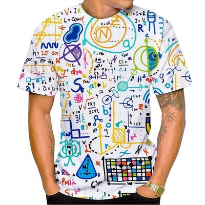 Camiseta con estampado 3D de fórmula matemática nueva de moda de verano, camiseta con cuello redondo y manga corta, unisex, para niños, gran oferta, informal