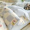 100 pure cotton four-piece set, new cotton quilt cover, bed sheet, bed hat, student dormitory single bed three-piece set 1