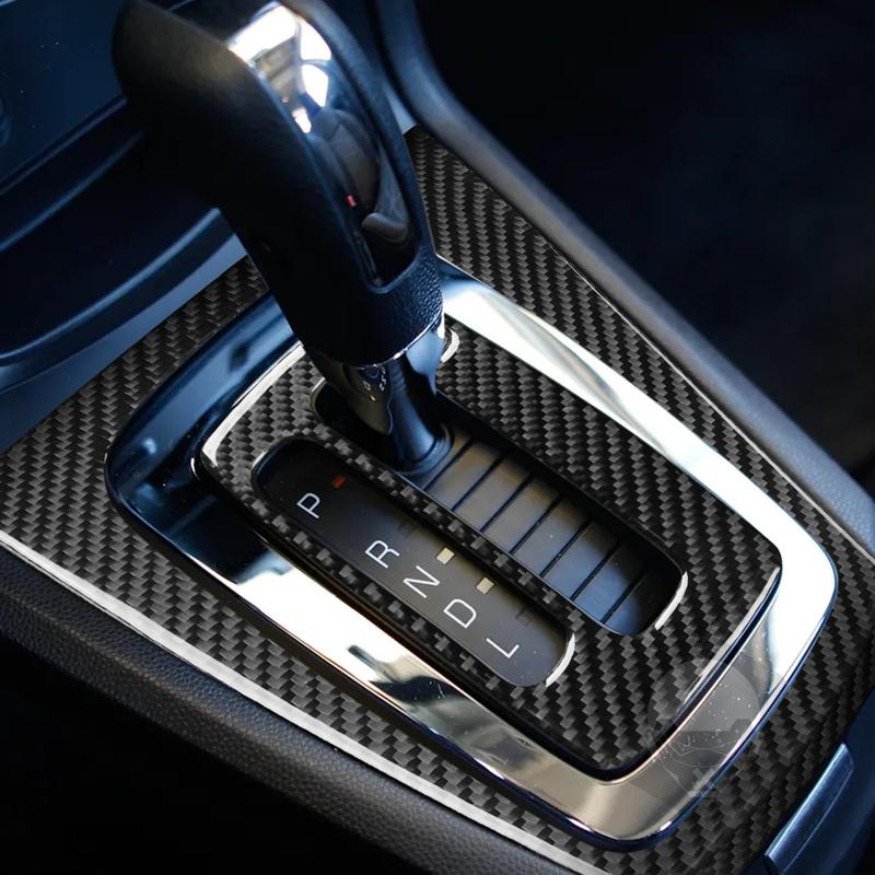 For Ford Fiesta 2011 2012 2013- Real Carbon Fiber Gear Shift Panel Set  Trim Car Interior Stickers Decoration Accessories