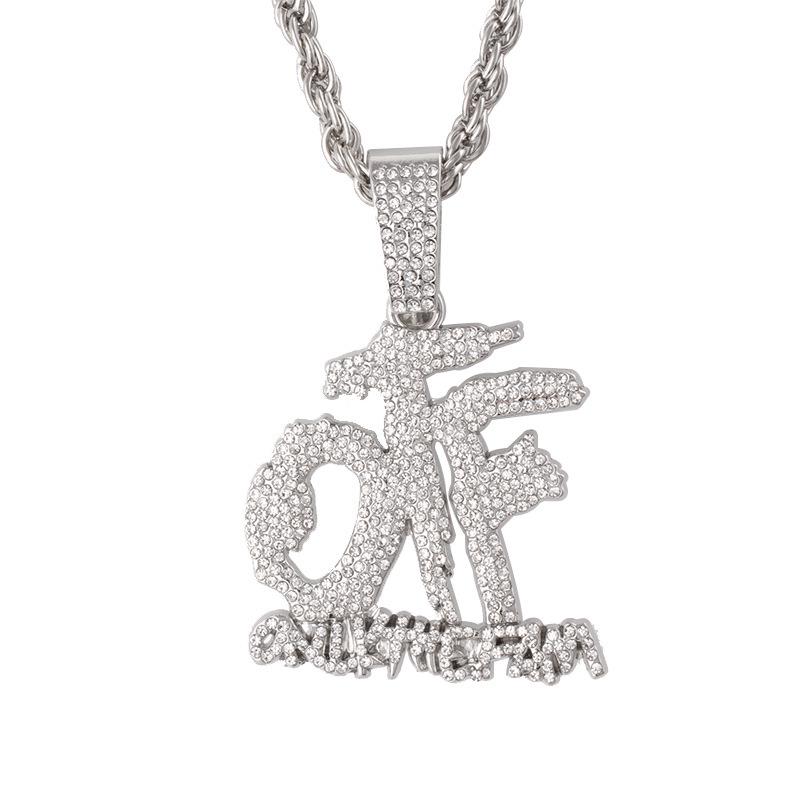 Full Diamond Patchwork Letter Pendant Necklace - Trendy Hip Hop Rap Cuban Jewelry